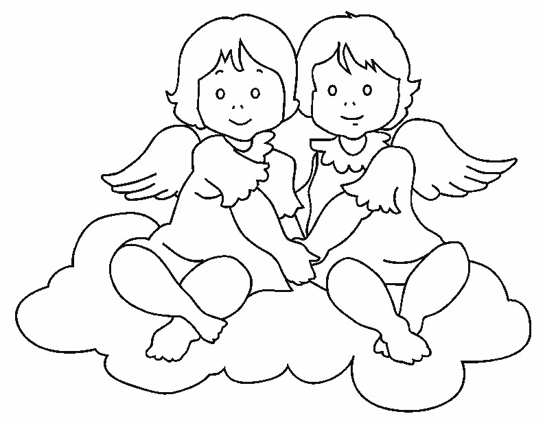 Angel Babies Coloring Pages - Coloring Pages For All Ages