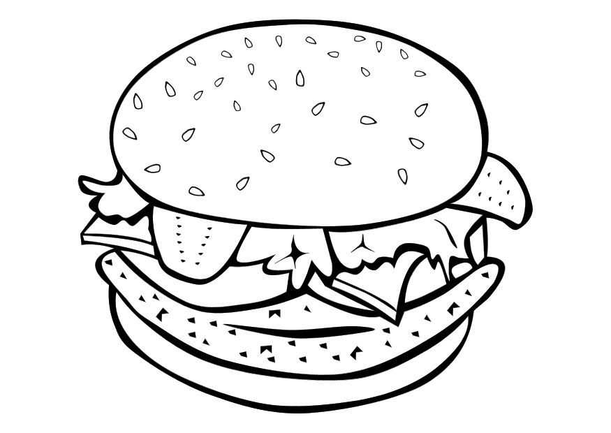 Best Hamburger Junk Food Burger Coloring Pages for kids | Food coloring  pages, Food coloring, Food clipart