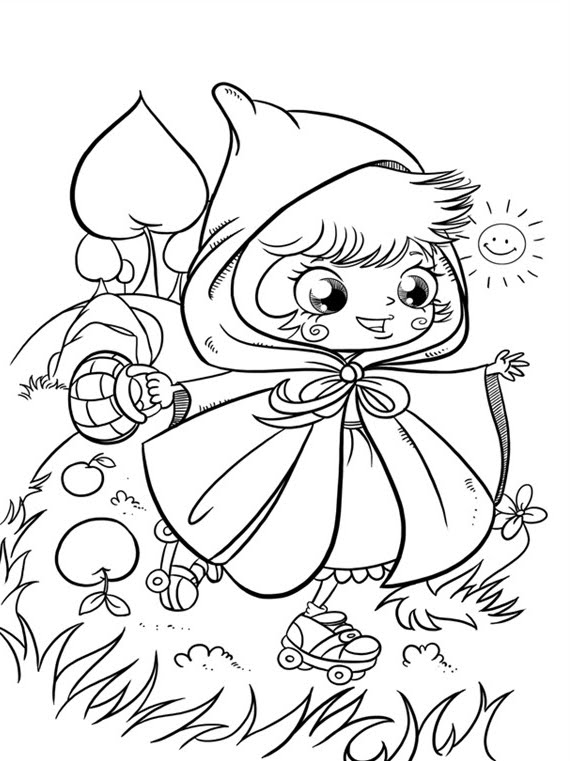 Drawing Little Red Riding Hood #49239 (Cartoons) – Printable coloring pages