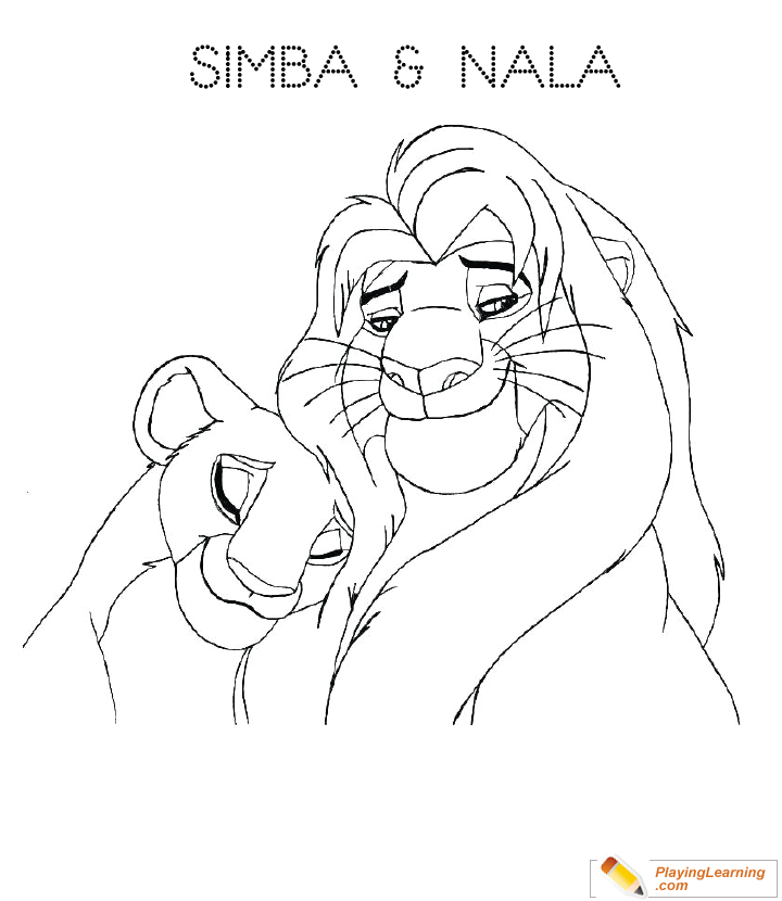 The Lion King Simba Nala Coloring Page 04 | Free The Lion King ...