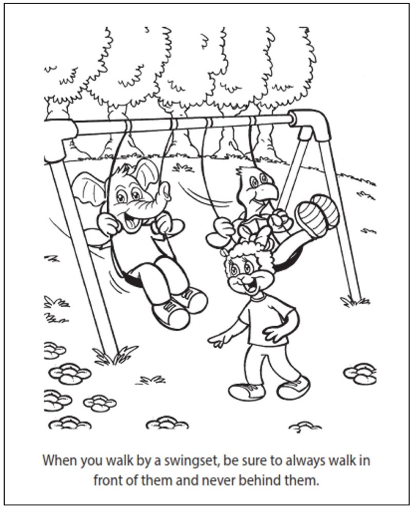 Coloring Pages : Play It Safe On The Playground Coloring ...