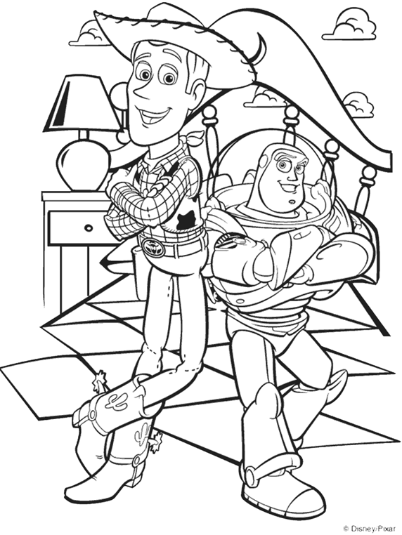 Disney Toy Story Woody and Buzz Coloring Page | crayola.com