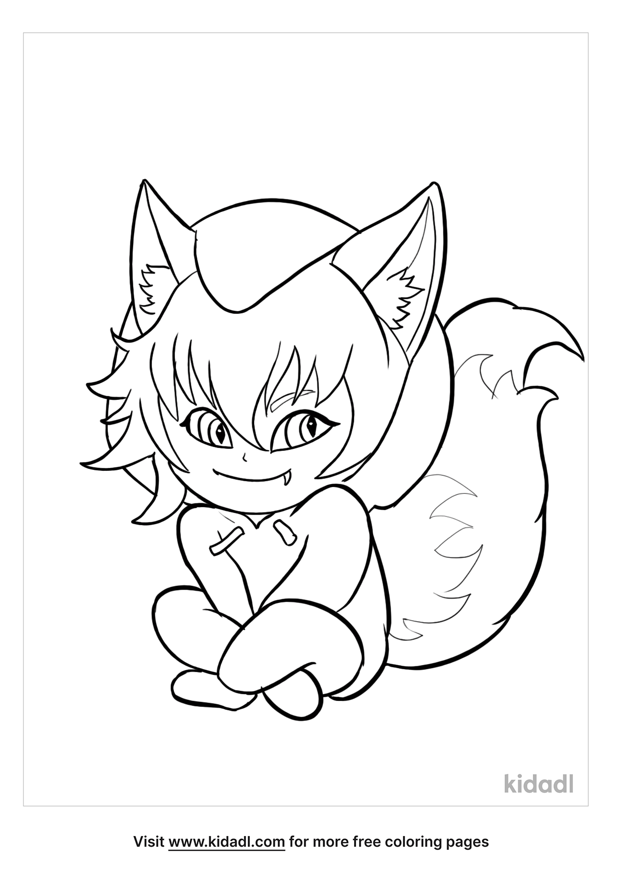 Chibi Wolf Girl Coloring Pages   Free Cartoons Coloring Pages ...