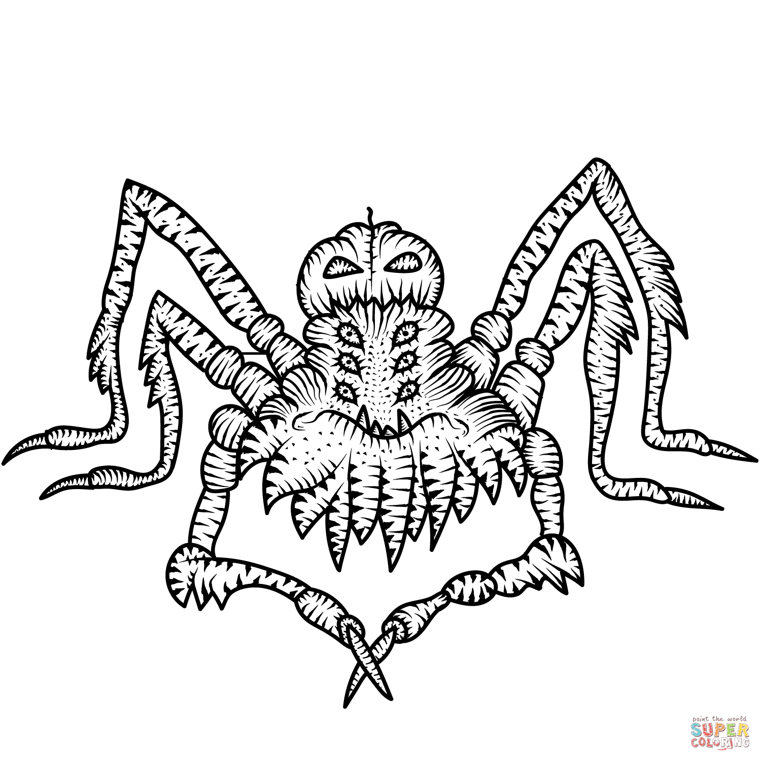 Scary Spider coloring page | Free Printable Coloring Pages