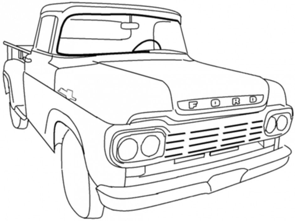 Old Car Coloring Pages | Cars coloring pages, Truck coloring pages, Old ford  truck