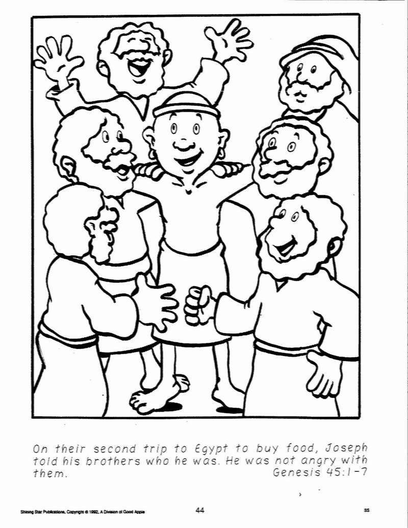 Lesson 9 The forgiving prince. Joseph forgives his brothers coloring sheet  | Nativity coloring pages, Paw patrol coloring pages, Preschool coloring  pages