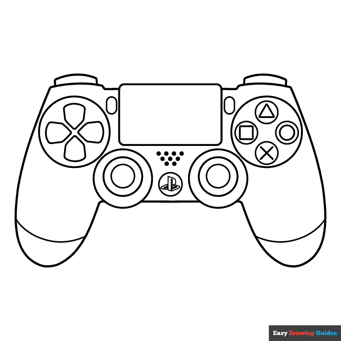 PS4 Controller Coloring Page | Easy Drawing Guides