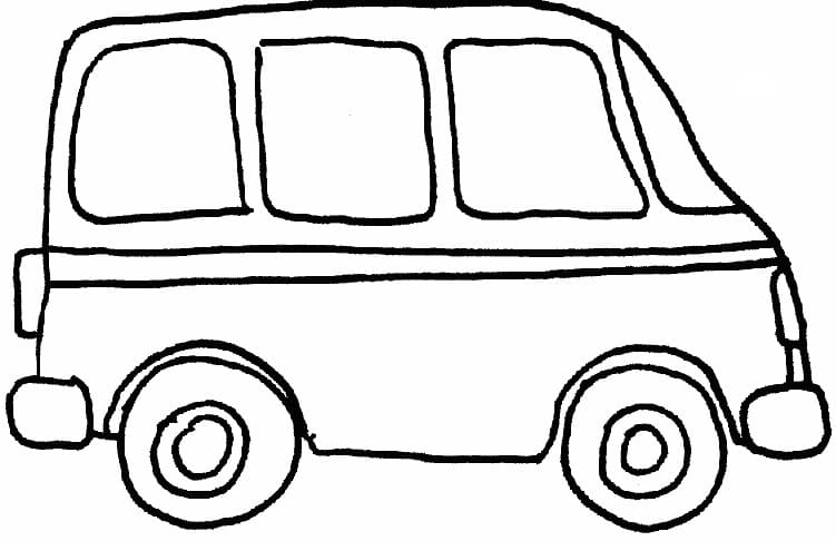 Easy Van Coloring Page - Free Printable Coloring Pages for Kids
