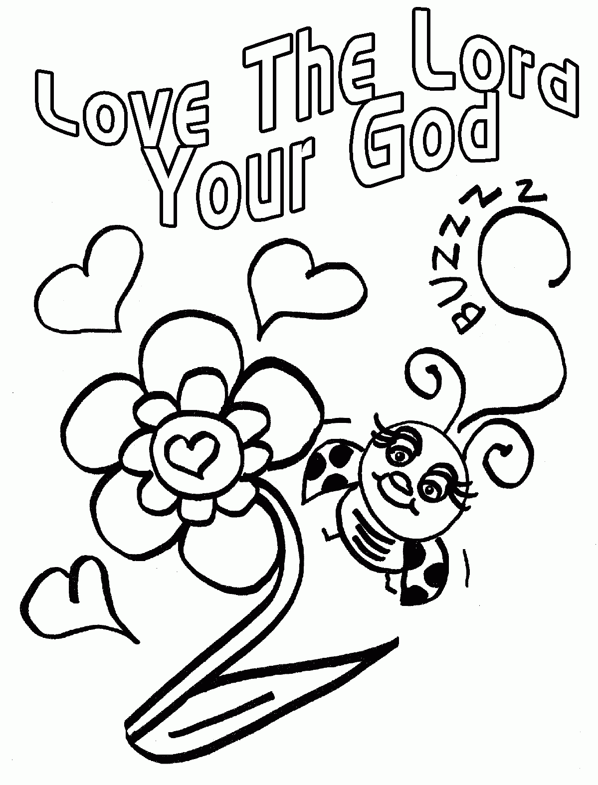 Childrens Gems In My Treasure Box: Love Bug For Jesus Coloring Pages