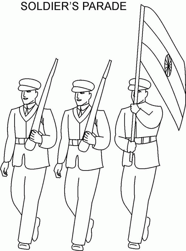 All Soldiers Parade in Armed Forces Day Coloring Page: All ...