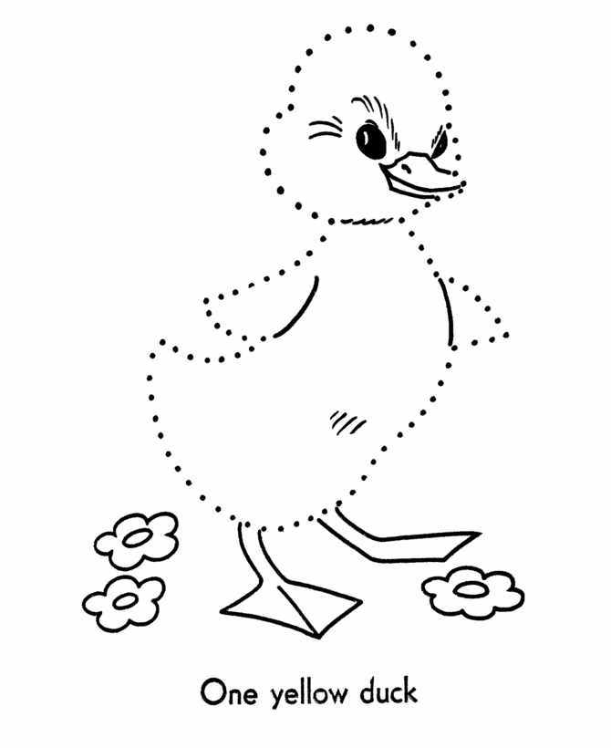 Easter Dot-to-Dot Coloring Activity Pages | Kids Easter Duckling ...