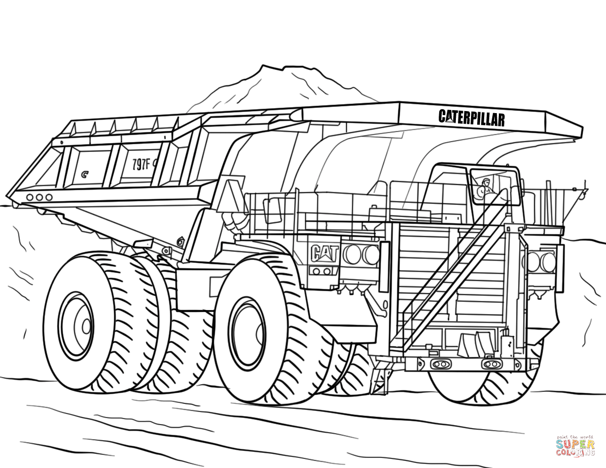 Caterpillar Mining Truck coloring page | Free Printable Coloring Pages