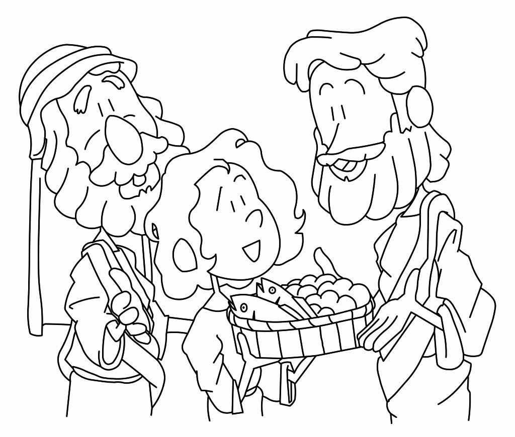 Loaves And Fishes Coloring Page