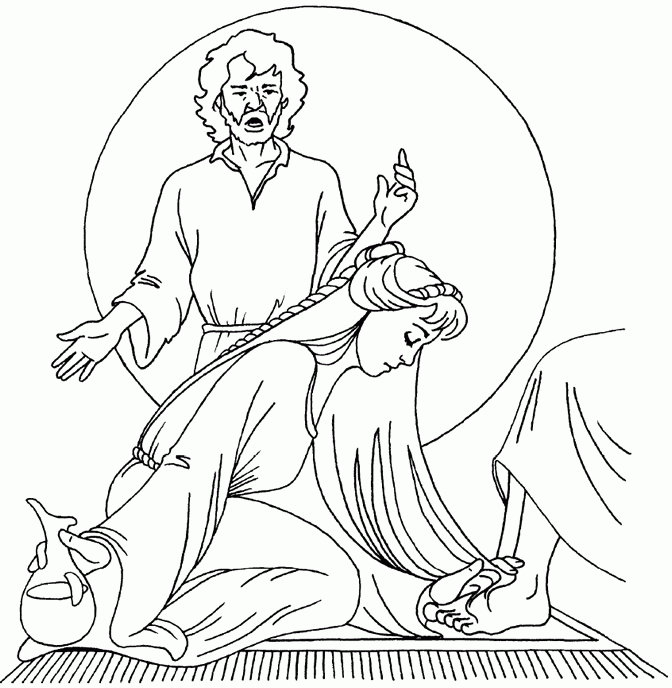 Mary Anoints Jesus' Feet John 12:1-8 - Anointing Jesus' Feet Coloring Page