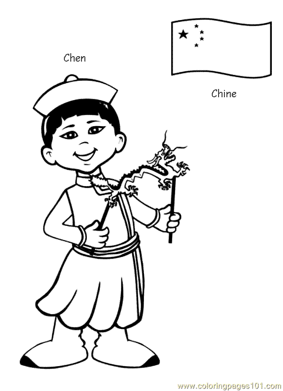 Children Around The World Coloring Page - China