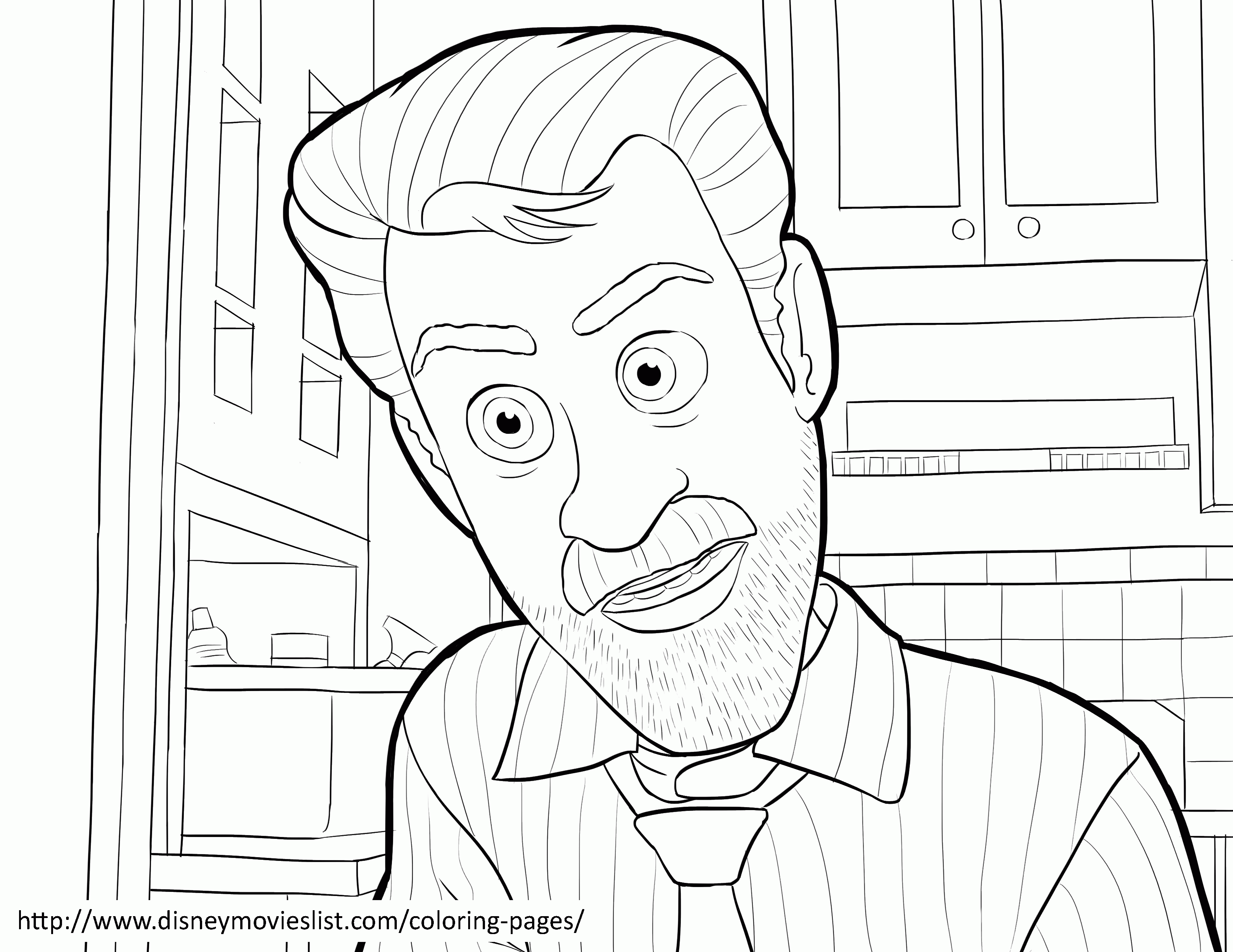 Riley Dad - Disney's Inside Out Coloring Page
