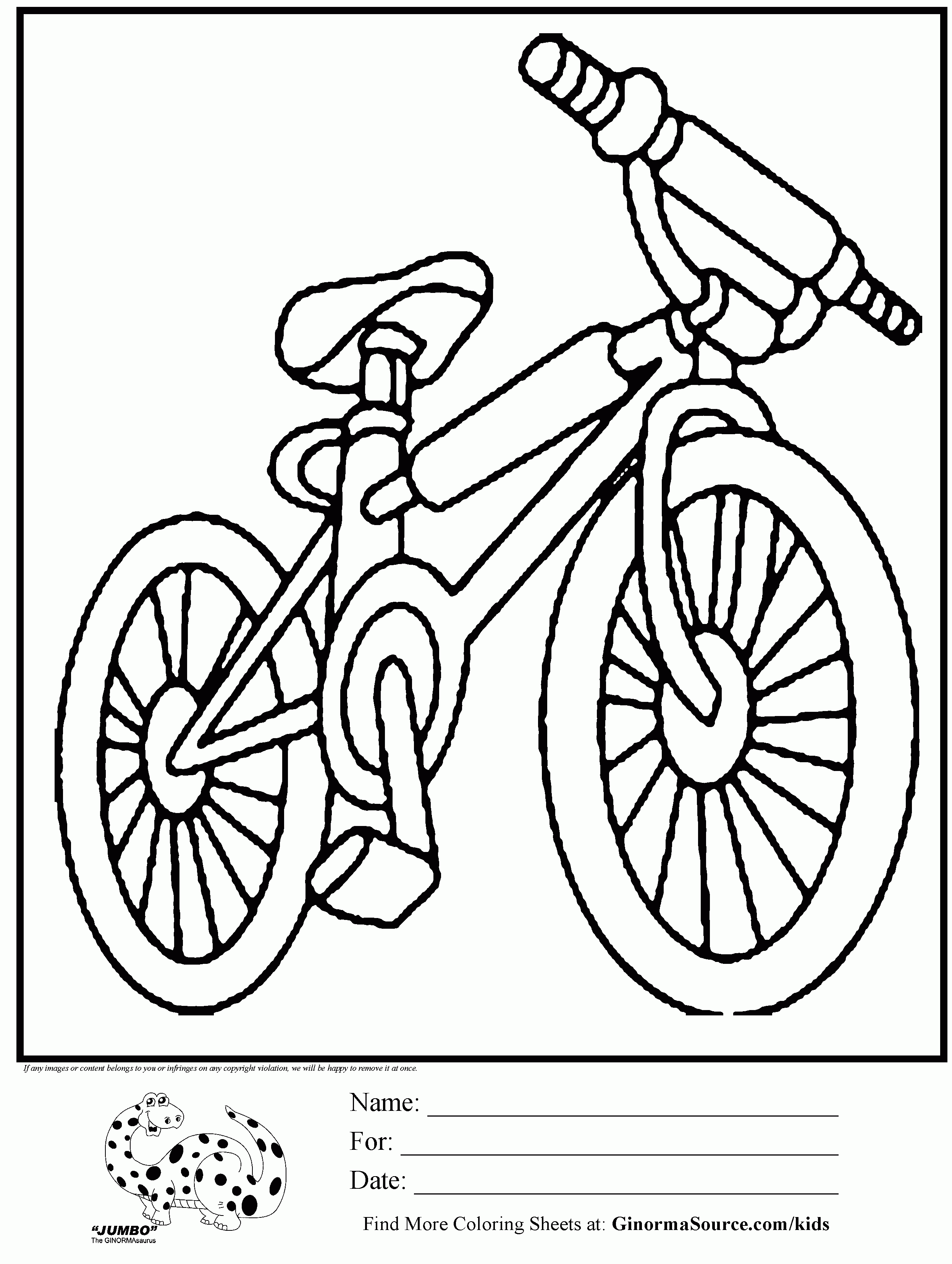 Free Printable Bicycle Pictures