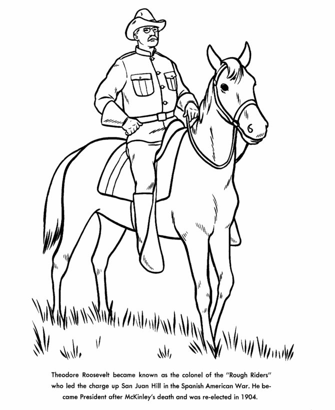 USA-Printables: President Theodore Roosevelt coloring page - 26th ...