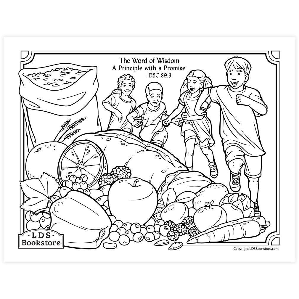 The Word of Wisdom Coloring Page - Printable | Doctrine and Covenants Coloring  Page