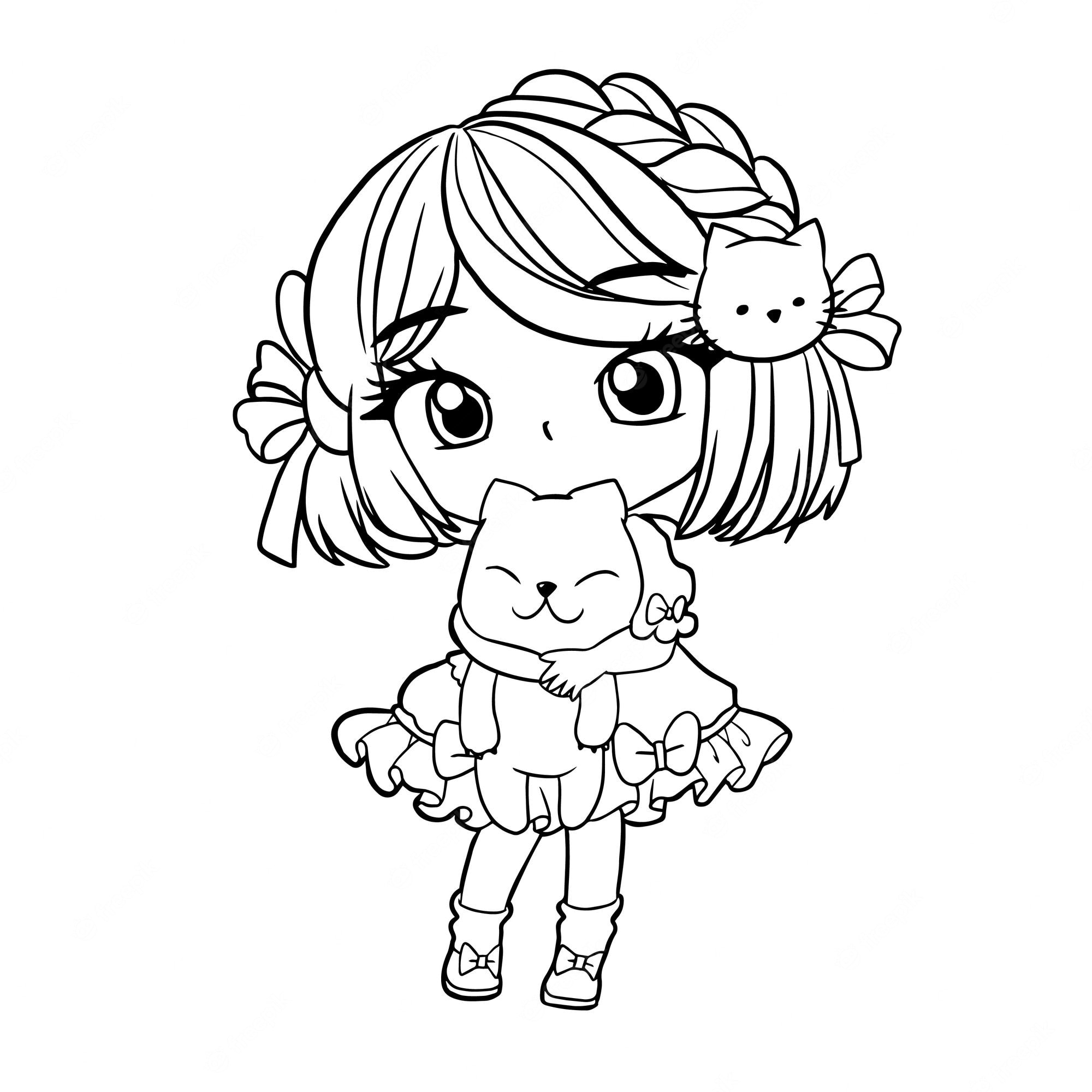 Cute Anime Girls Coloring Pages Coloring Home