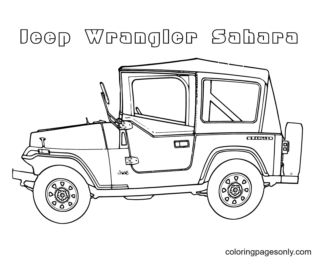 Jeep Wrangler Sahara Coloring Pages - Jeep Coloring Pages - Coloring Pages  For Kids And Adults