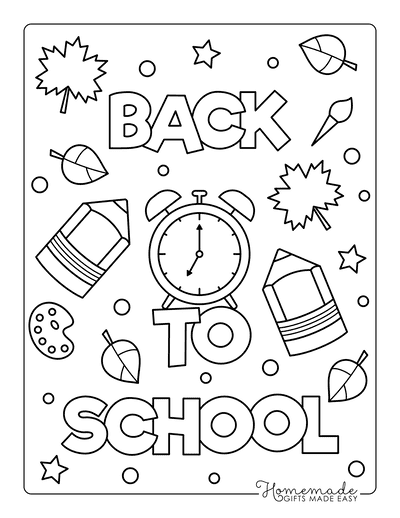 Free Back to School Coloring Pages for Kids