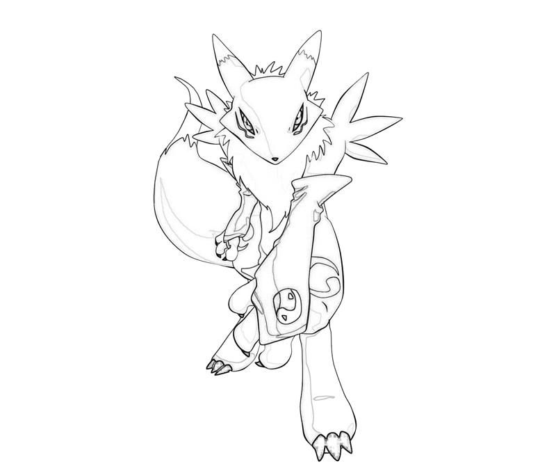 Renamon Coloring Pages Sketch Coloring Page
