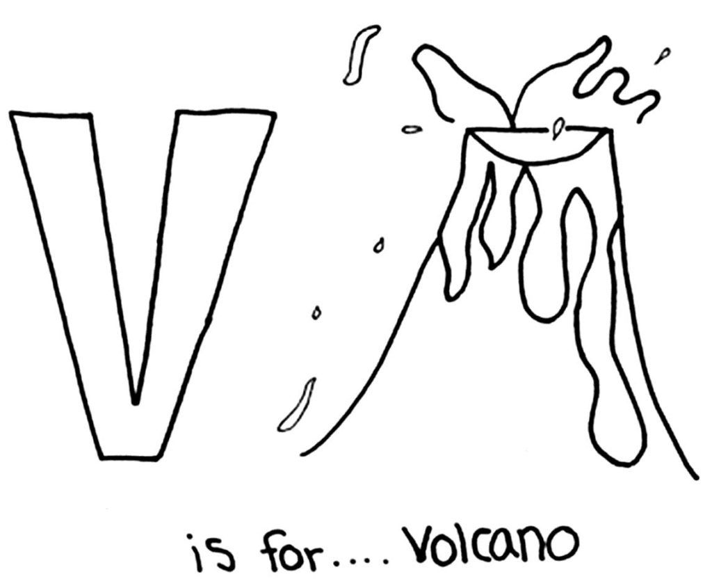 Free Coloring Page for kids: Volcano Coloring Pages. Winter ...