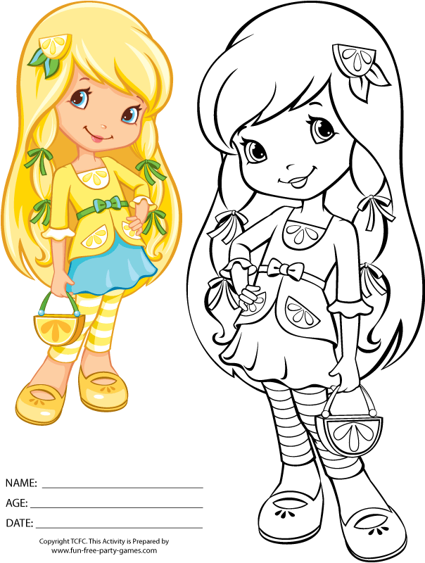 Free Coloring Pages Strawberry Shortcake You can download 400x558