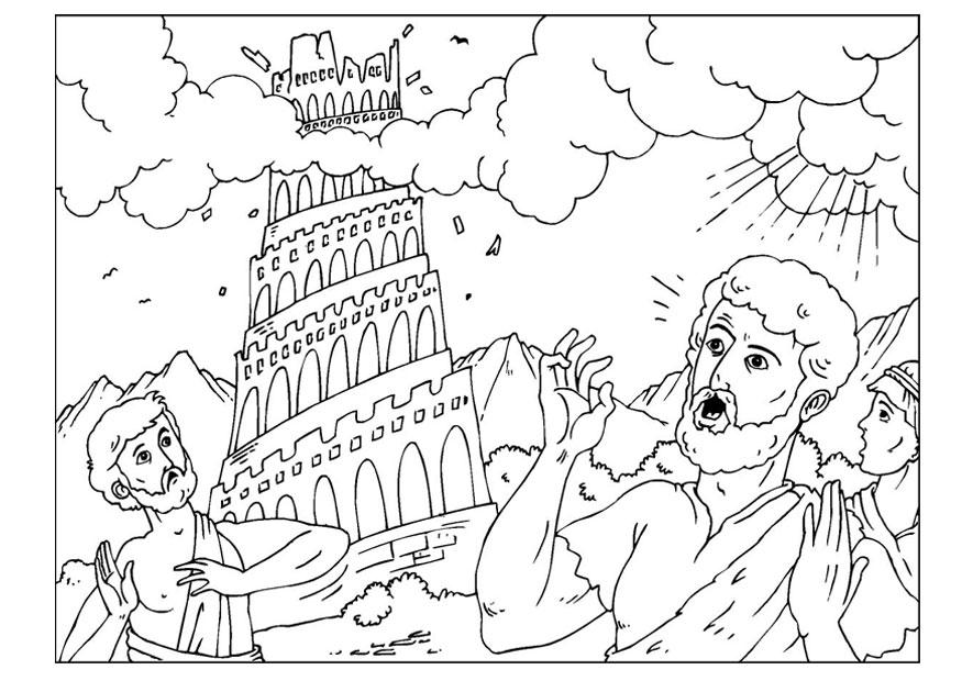 Coloring page tower of Babel - img 25960.