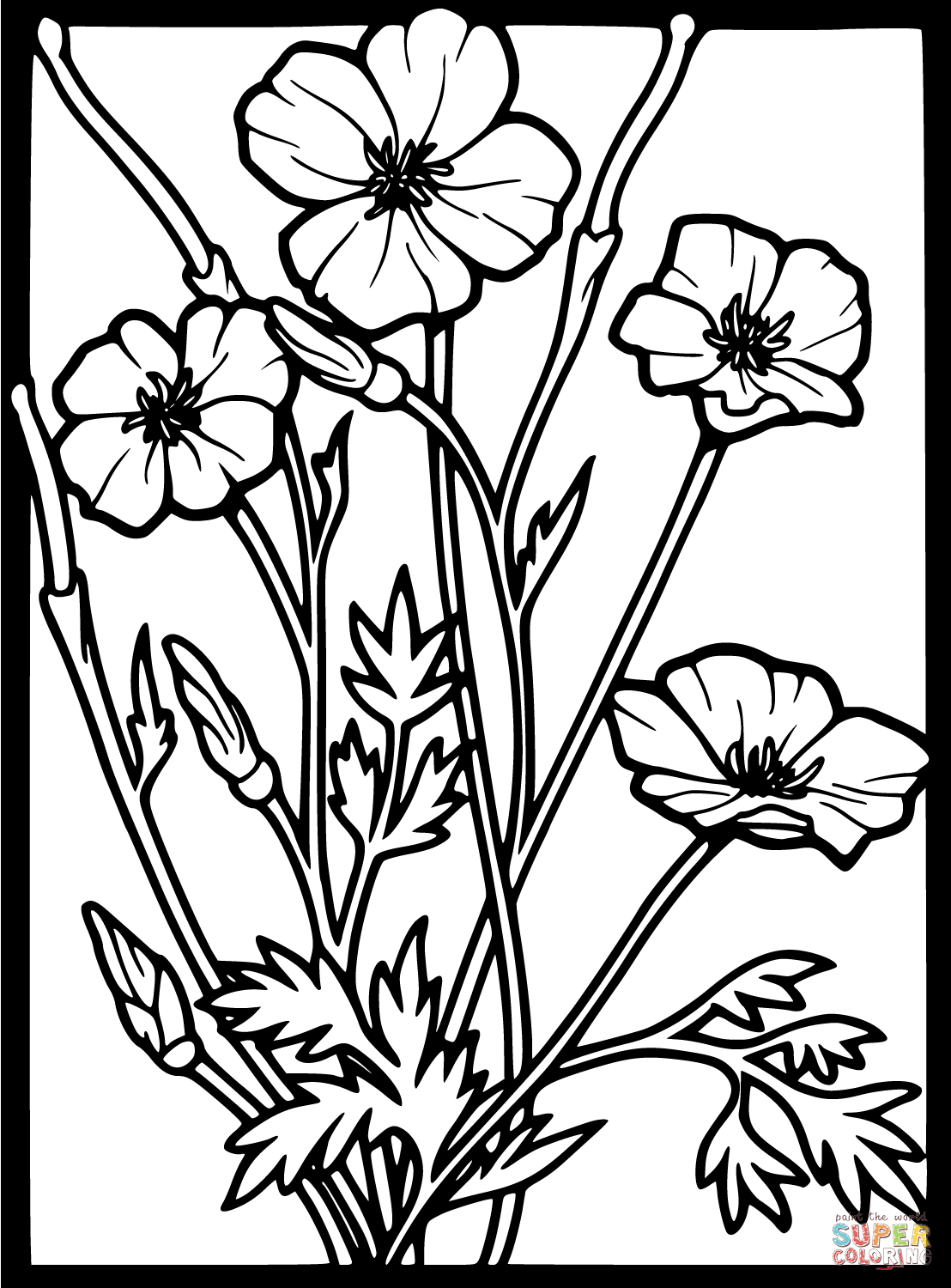 Poppy Coloring Pages For Kids - Coloring Home