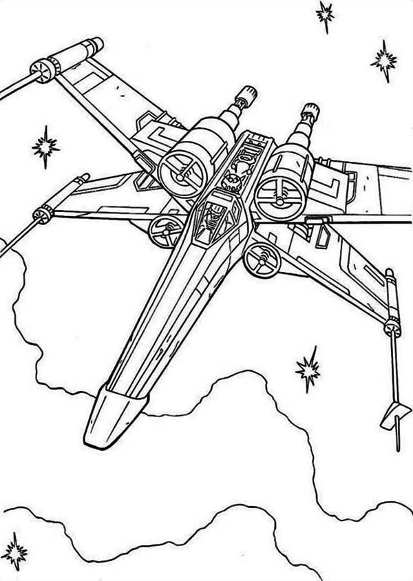 X Wing Fighter In Star Wars Coloring Page - Download & Print ...