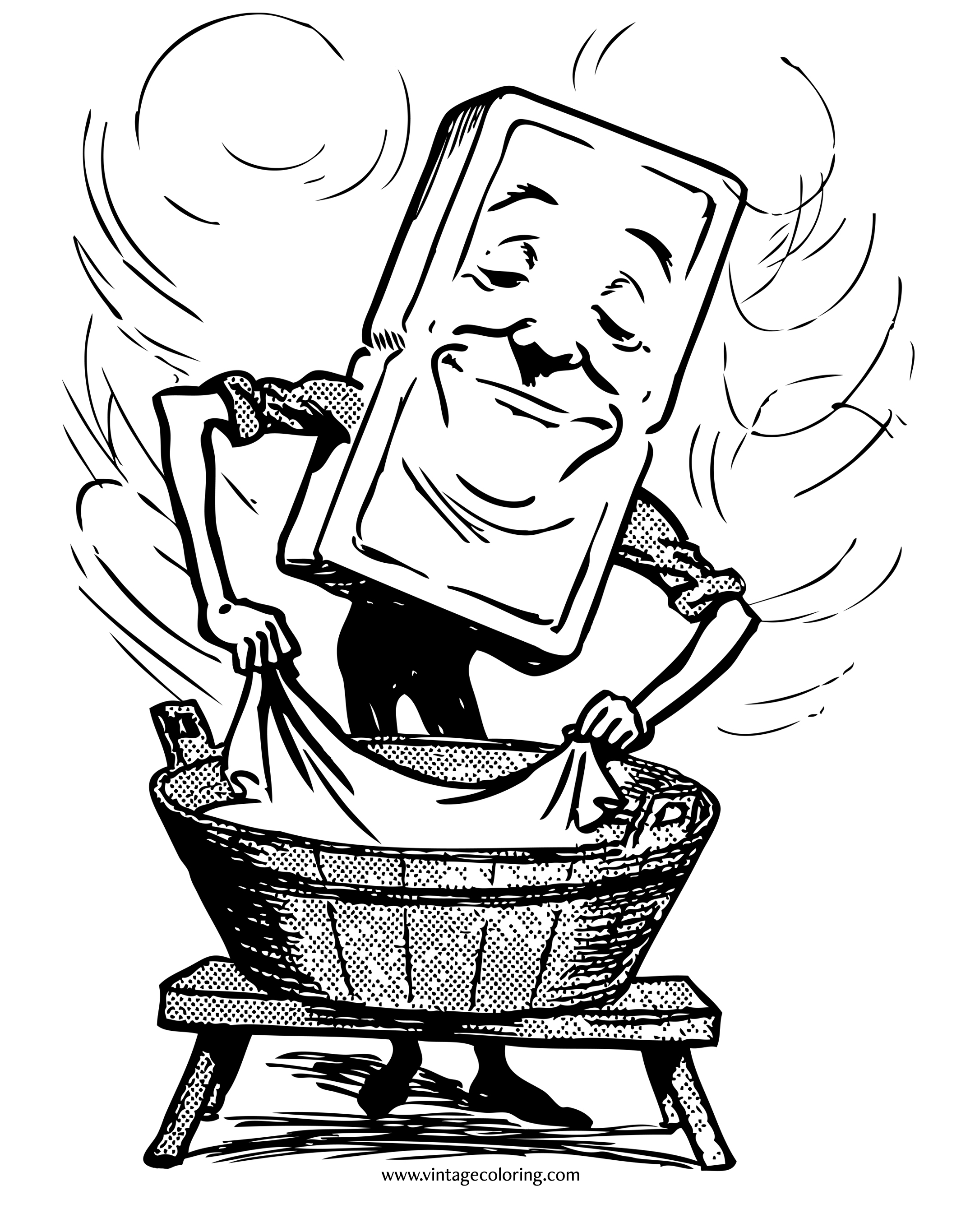 Soap Man Cartoon - A Free Vintage Coloring Page - Coloring Home