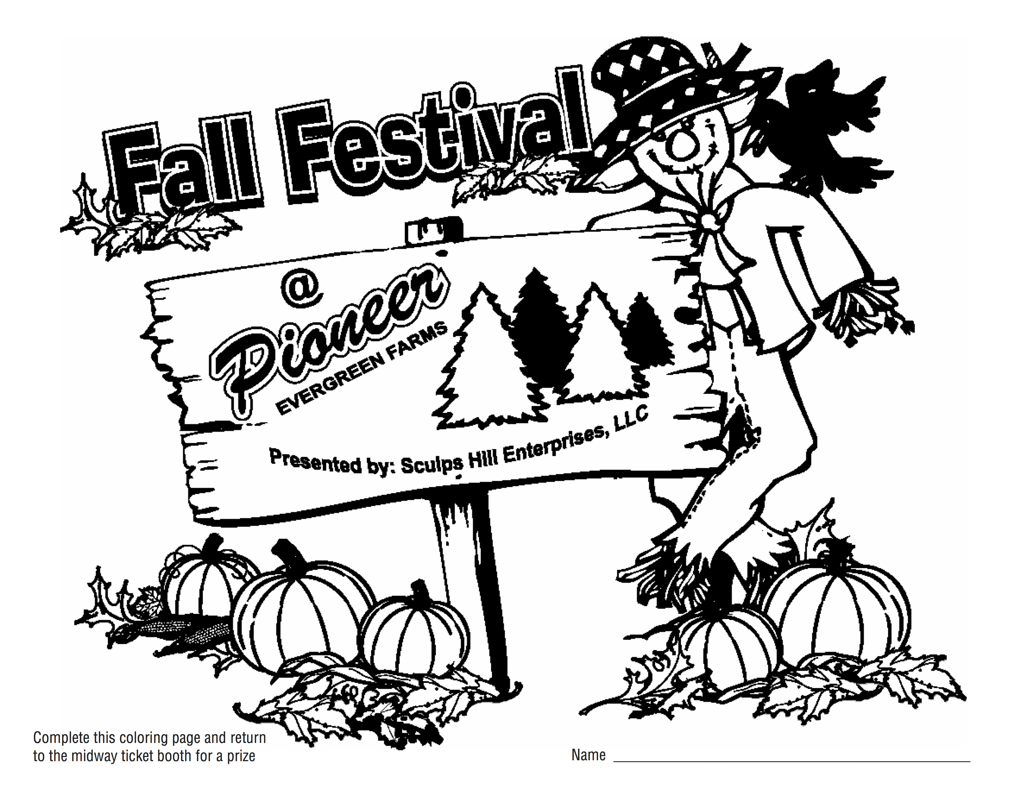 Fall Festival Coloring Pages - Pioneer Evergreen Farms