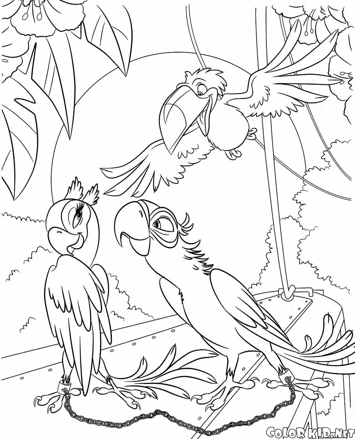 Coloring page - Blu and Jewel