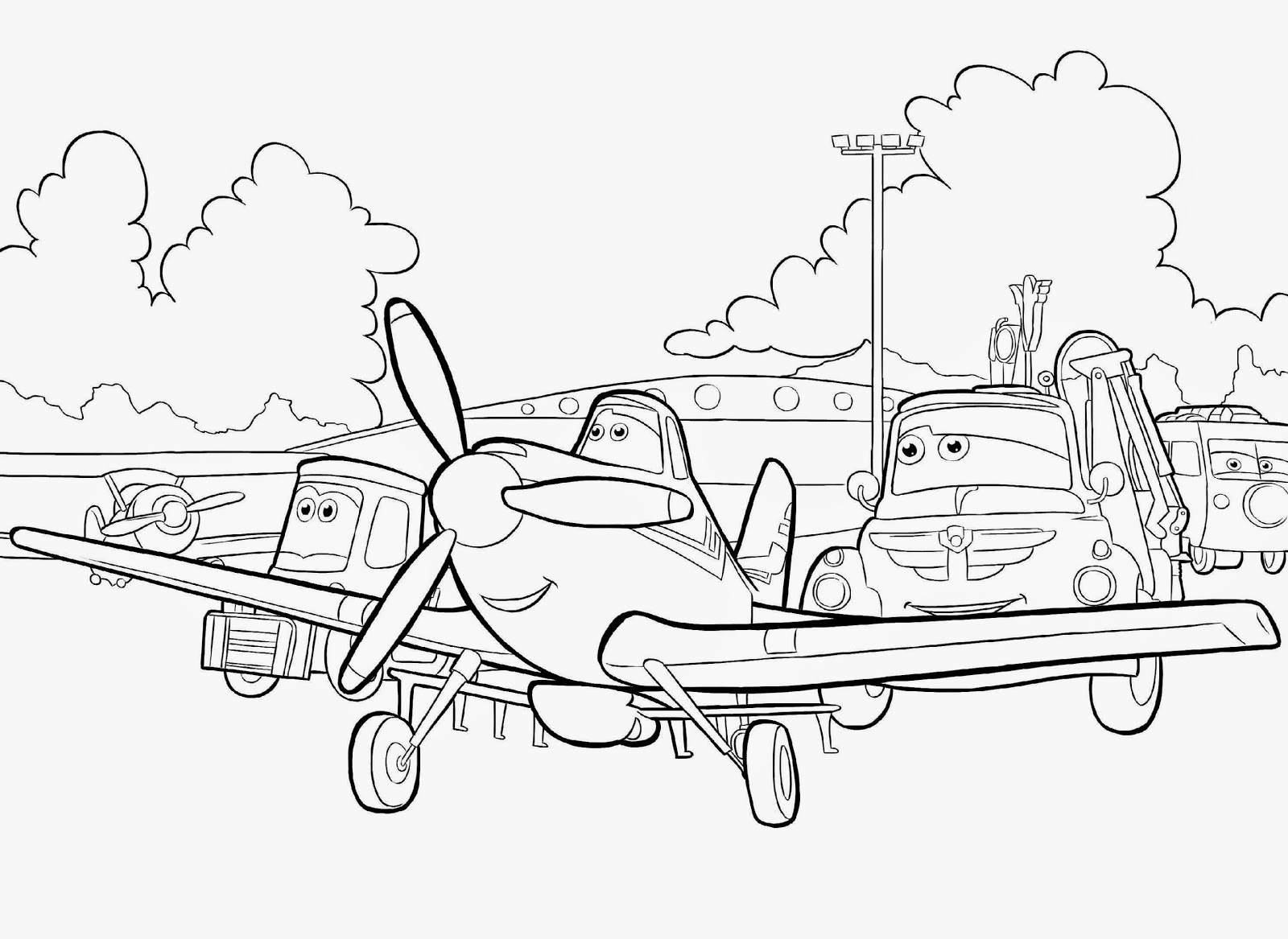 Free Coloring Pictures: Planes Coloring Pictures