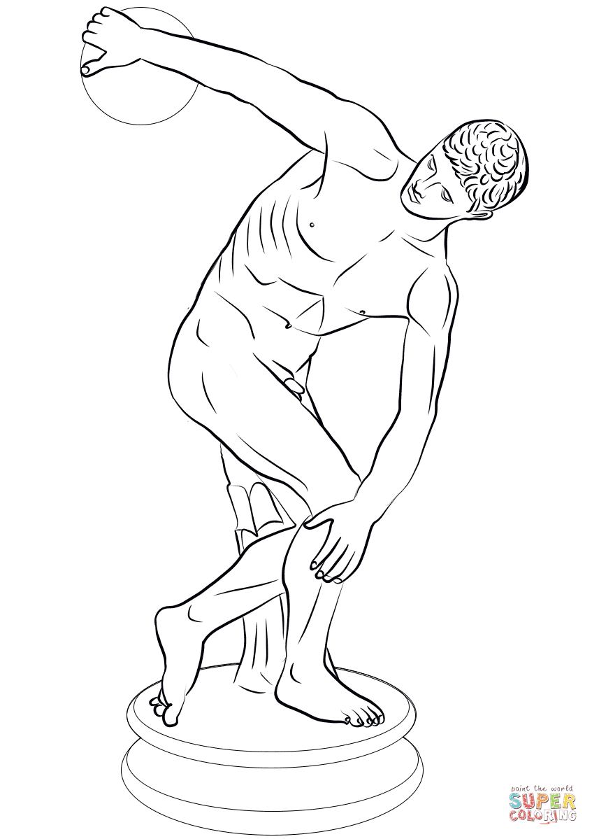 Discobolus Statue coloring page | Free Printable Coloring Pages