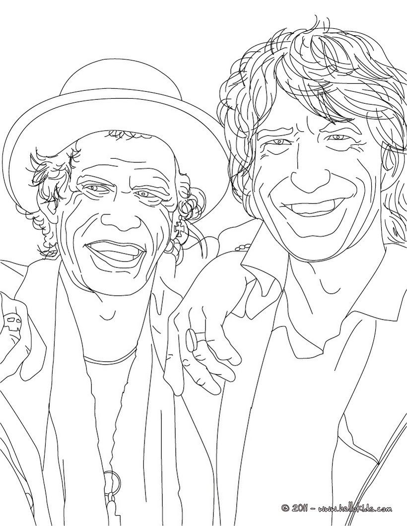 Mick jagger and keith richard coloring pages - Hellokids.com