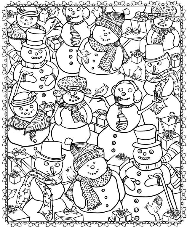 Christmas Coloring Pages Adults - CartoonRocks.com