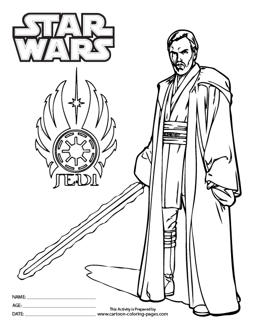 Obi-Wan Kenobi | Star wars coloring ...