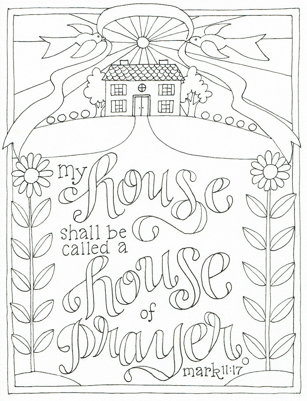 House of Prayer Coloring Page - Flanders Family Homelife