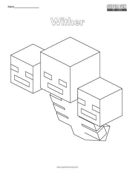 Wither Minecraft Coloring Pages | Minecraft coloring pages, Coloring pages,  Printable coloring pages