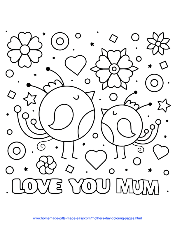 Mum Coloring Pages - Coloring Home