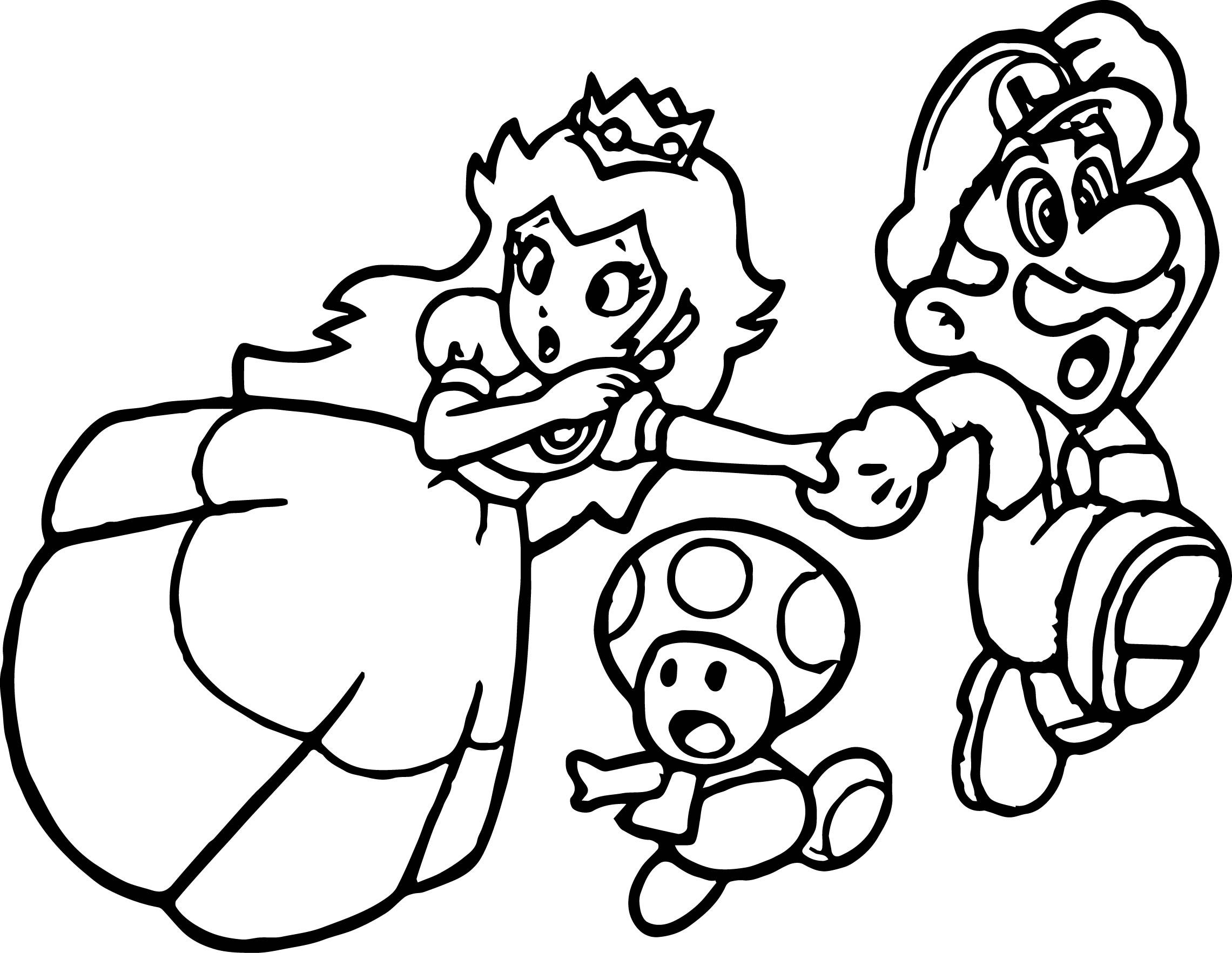 Super Mario Princess Mushroom Coloring Page With Pages Yoshi ...