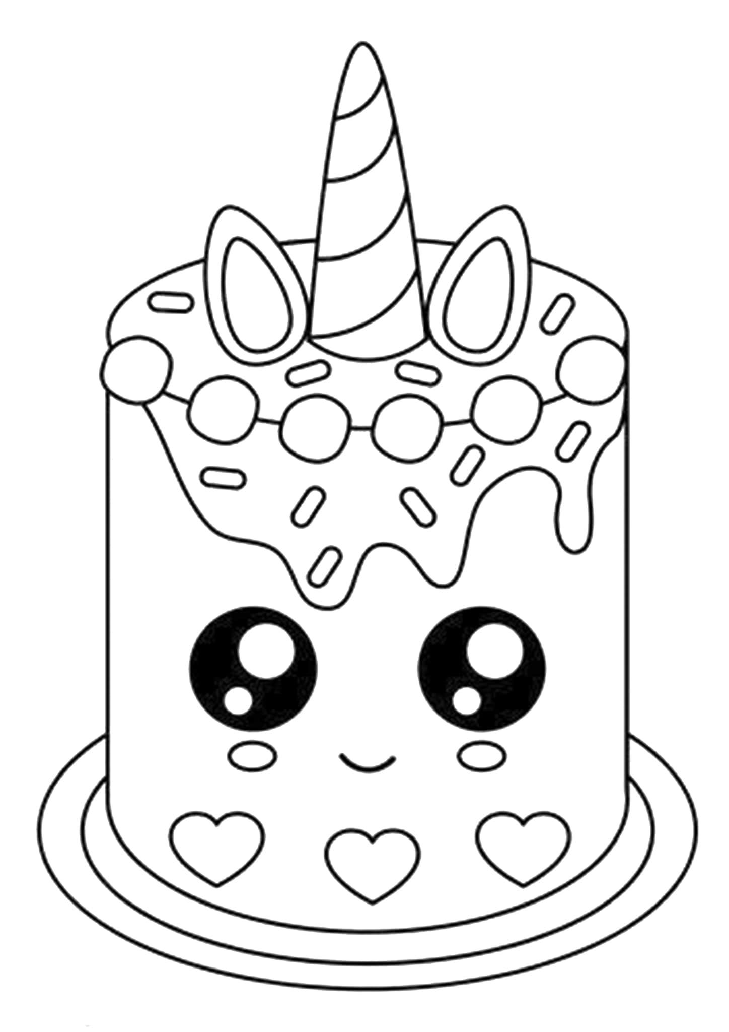 Unicorn Cake Coloring Pages   Coloring Home