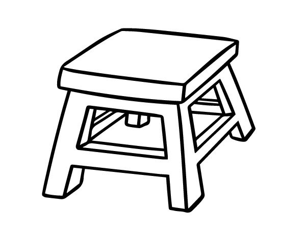 Square stool coloring page - Coloringcrew.com