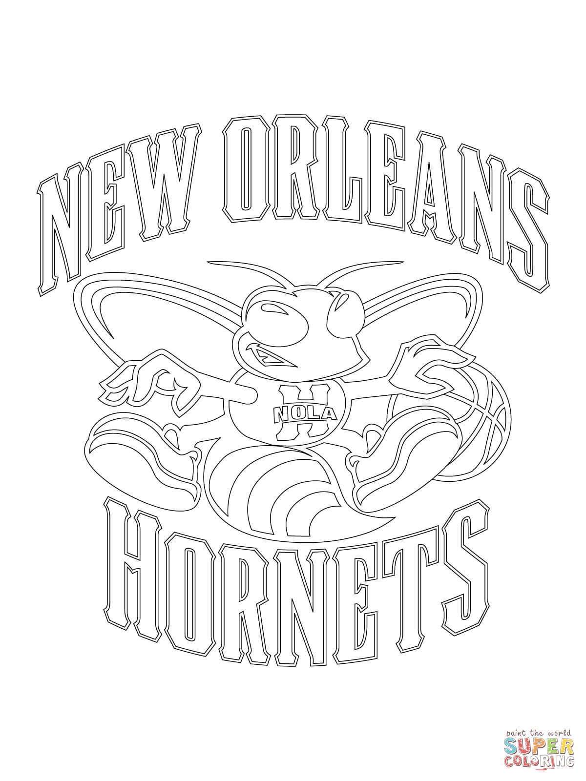 New Orleans Hornets Logo coloring page | Free Printable Coloring Pages