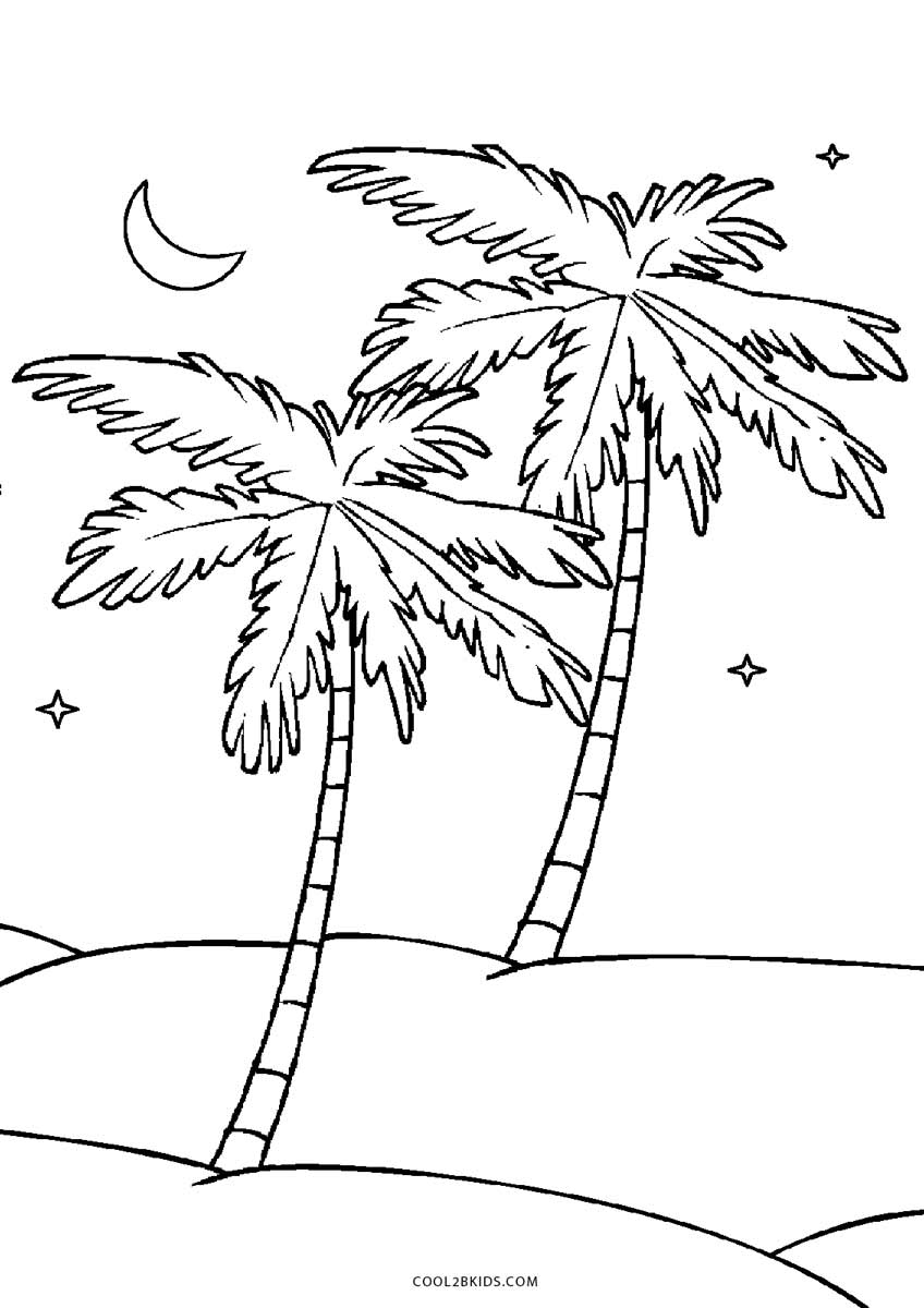 Palm Tree Coloring Pages For Children Coconut Adultse Kids Leaves To Print  – Approachingtheelephant