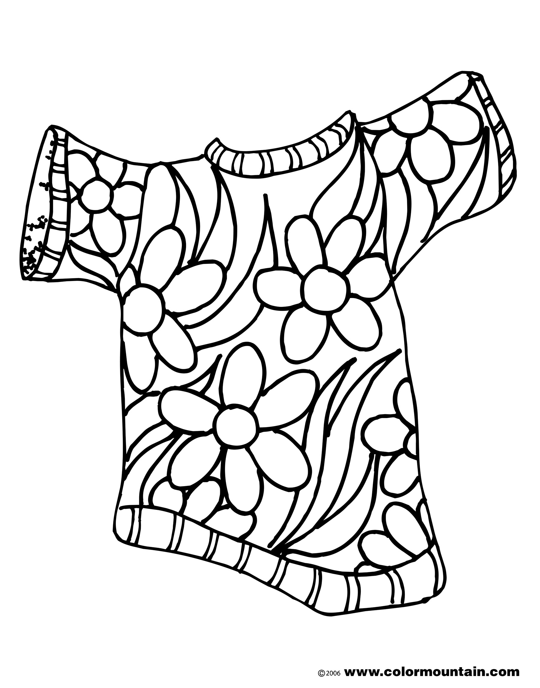 Summer Flower Shirt Color Picture - Create A Printout Or Activity