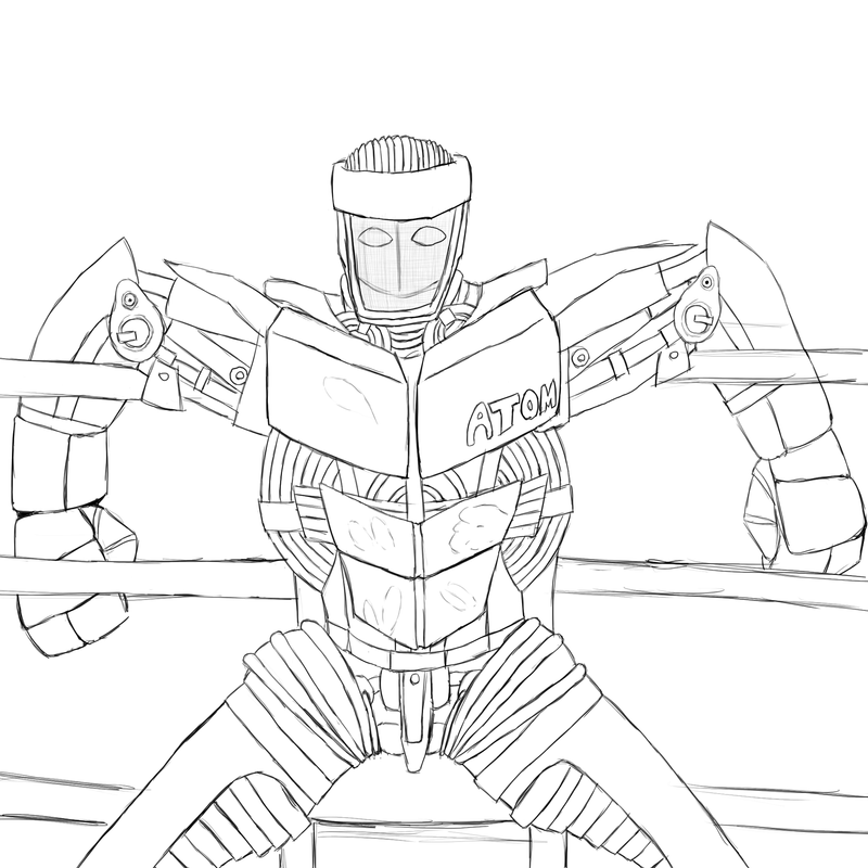 Real steel coloring pages atoms